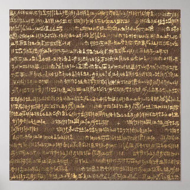 Golden Ancient Egyptian Mönster Art Poster (Framsidan)