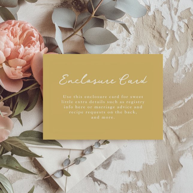 Golden and Beige Möhippa Tilläggskort (Golden enclosure card from the Gilded Garden bridal shower suite.)
