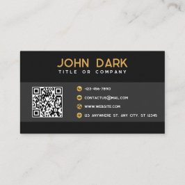 Golden and Black-Affärskort med QR Visitkort