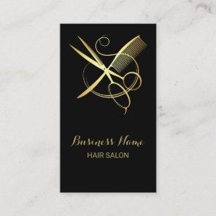 Golden and Black Beauty Salon Lojalitetskort