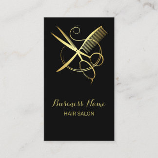 Golden and Black Beauty Salon Lojalitetskort