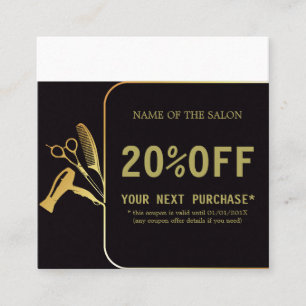Golden and Black Beauty Salon Rabattkort
