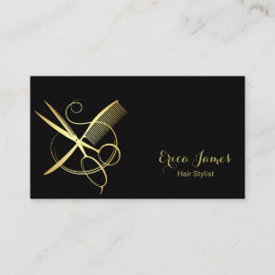 Golden and Black Beauty Salon Visitkort