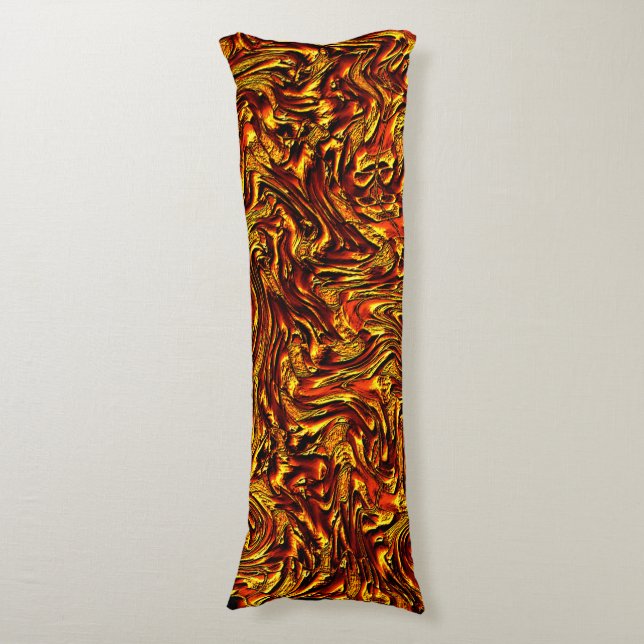 Golden and vivid red struktur kroppskudde (Framsidan Vertikal)