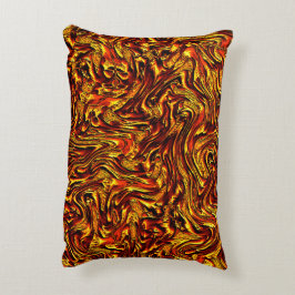 Golden and vivid red struktur prydnadskudde