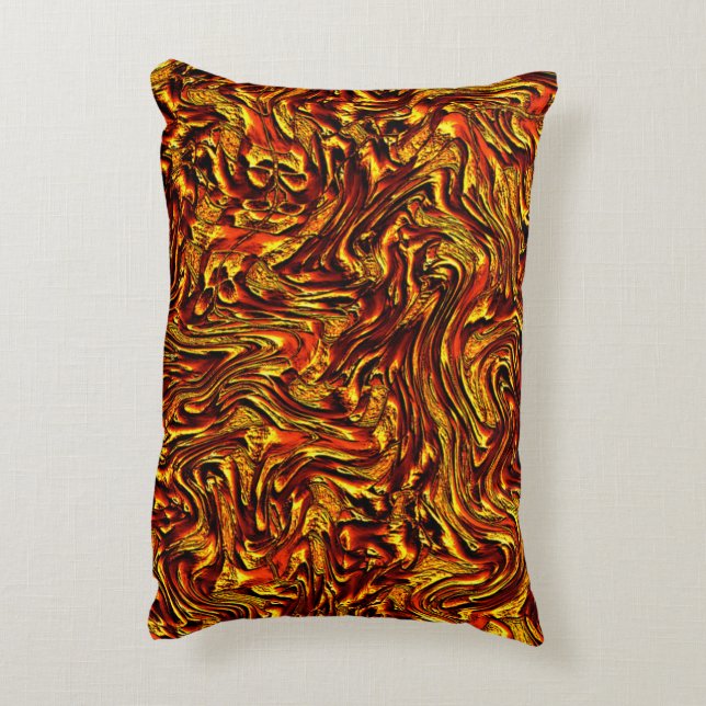 Golden and vivid red struktur prydnadskudde (Baksidan(Vertikal))