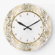 Golden and White Blommigt Paisley