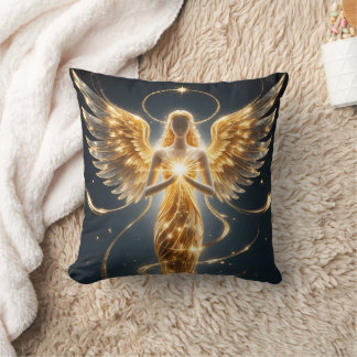 Golden Angel Glamour Throw Pillow Kudde