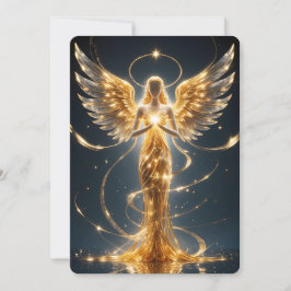 Golden Angel Holiday Greeting Card Julkort