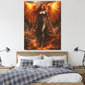 Golden Angel of Fire | Epic Fantasy Wall Art Canvastryck
