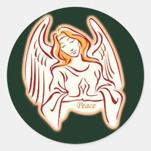 Golden Angel of Peace Stickers Runt Klistermärke