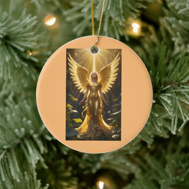 Golden Angel Round Ornament (Träd)