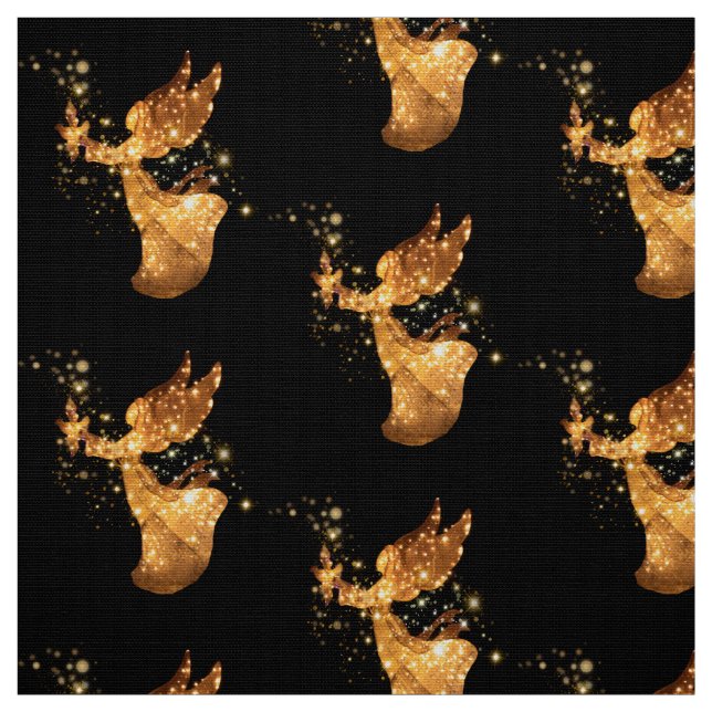 Golden Angel Stars Starry Night Tyg (Provkarta)