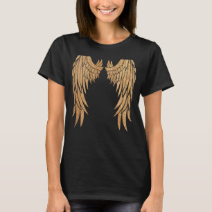 Golden Angel Vingar on Back - Angelic Vingar Desig T Shirt