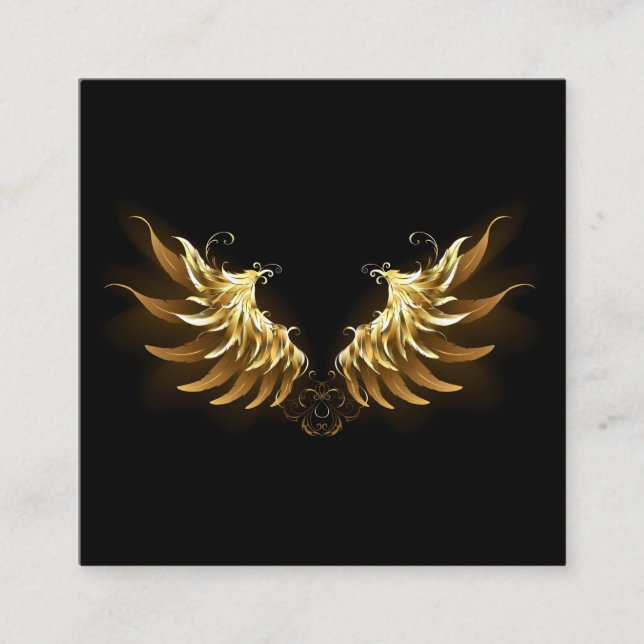 Golden Angel Vingar på svart bakgrund (Framsida)
