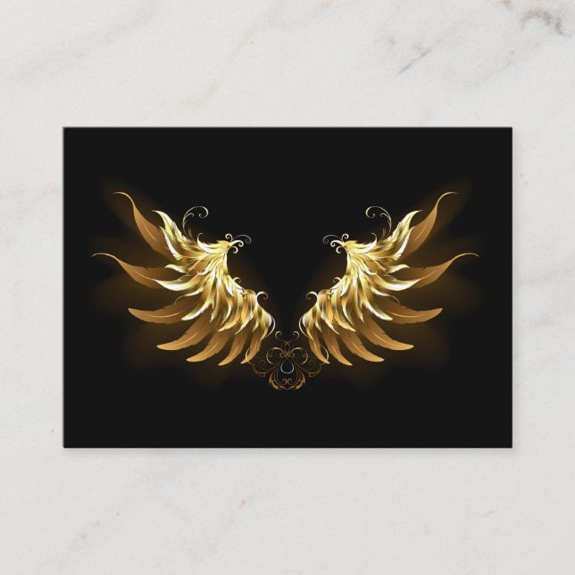 Golden Angel Vingar på svart bakgrund (Framsida)