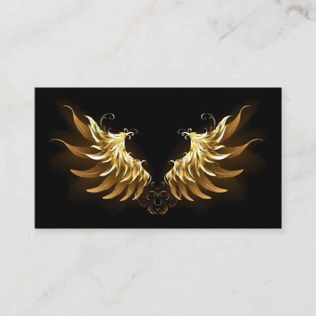 Golden Angel Vingar på svart bakgrund (Framsida)