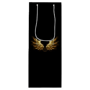 Golden Angel Vingar på svart bakgrund