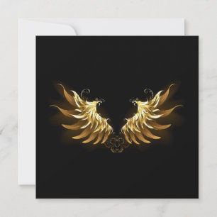 Golden Angel Vingar på svart bakgrund