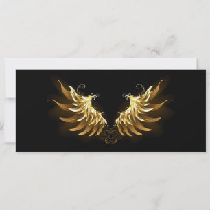 Golden Angel Vingar på svart bakgrund