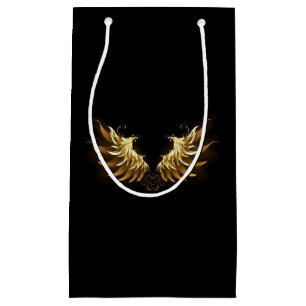 Golden Angel Vingar på svart bakgrund