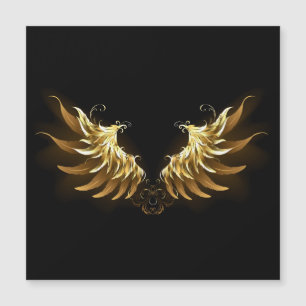 Golden Angel Vingar på svart bakgrund