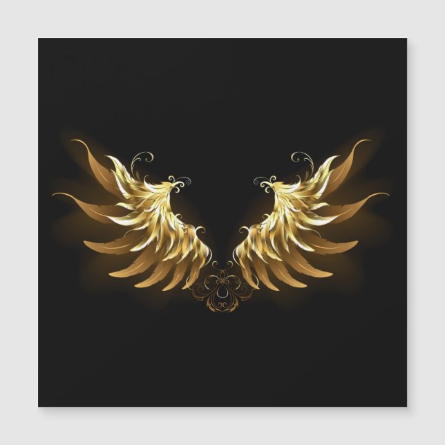 Golden Angel Vingar på svart bakgrund (Framsida)