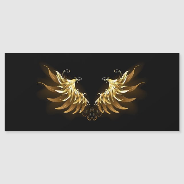 Golden Angel Vingar på svart bakgrund (Framsida)
