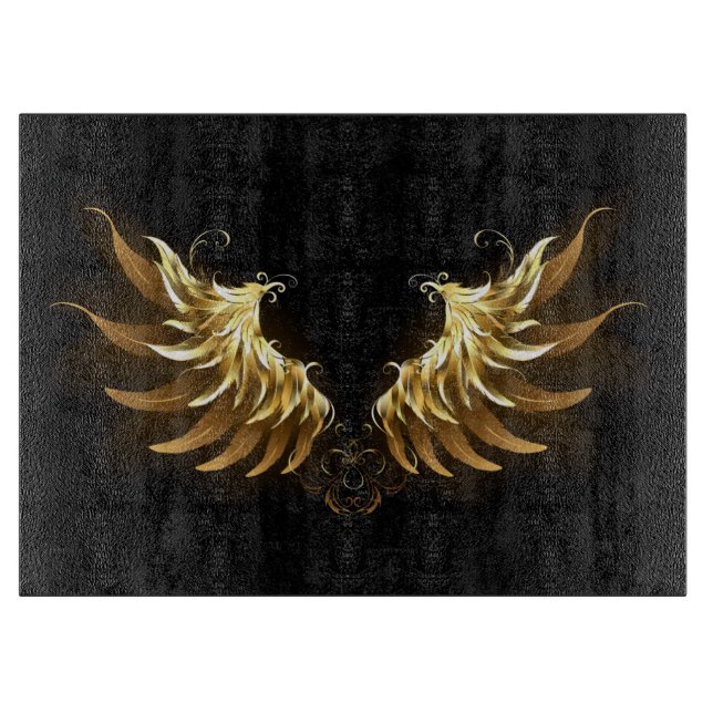 Golden Angel Vingar på svart bakgrund (Framsidan)