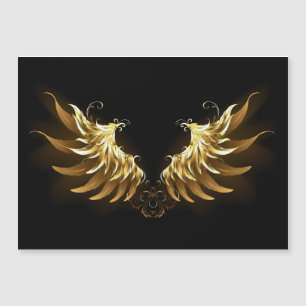 Golden Angel Vingar på svart bakgrund