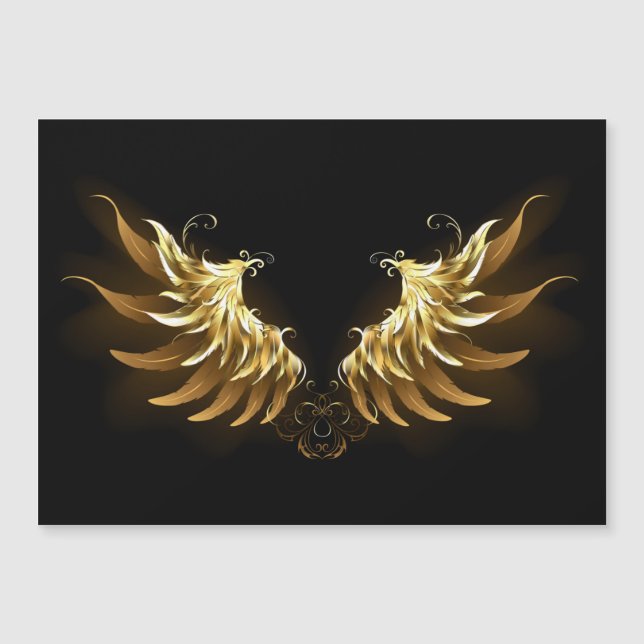 Golden Angel Vingar på svart bakgrund (Framsida)