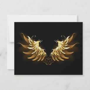Golden Angel Vingar på svart bakgrund
