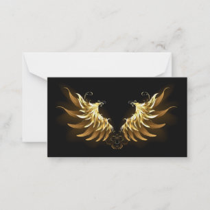 Golden Angel Vingar på svart bakgrund Anteckningskort