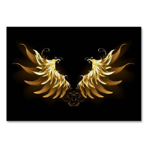 Golden Angel Vingar på svart bakgrund Bordsnummer