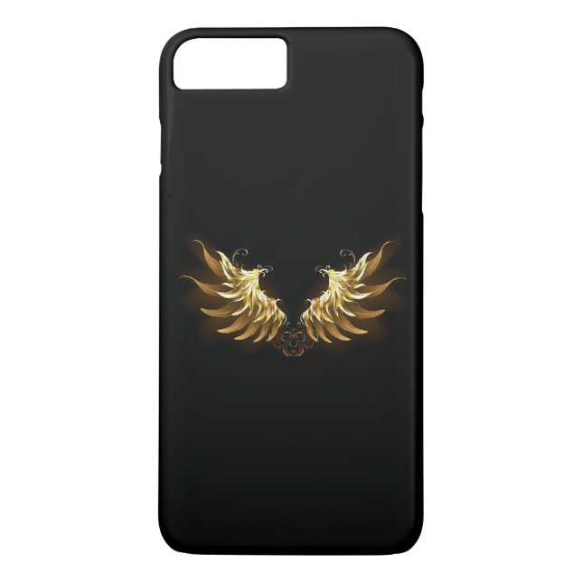 Golden Angel Vingar på svart bakgrund Case-Mate iPhone Skal (Baksida)