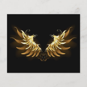 Golden Angel Vingar på svart bakgrund Flygblad
