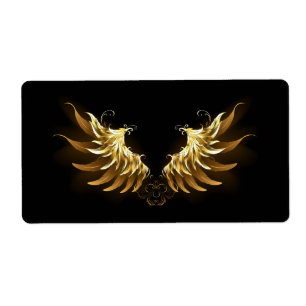 Golden Angel Vingar på svart bakgrund Fraktsedel