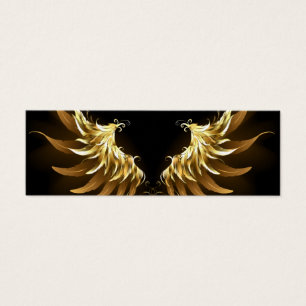 Golden Angel Vingar på svart bakgrund Litet Visitkort
