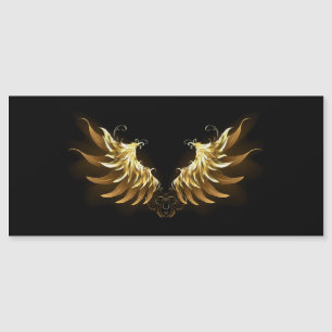 Golden Angel Vingar på svart bakgrund Magnetisk Inbjudningskort