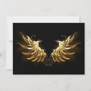 Golden Angel Vingar på svart bakgrund Meddelande