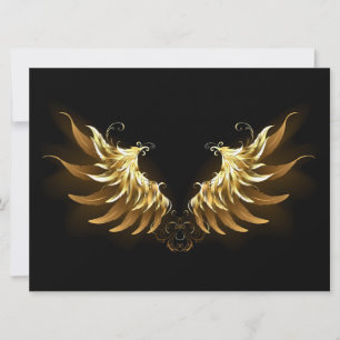 Golden Angel Vingar på svart bakgrund Meddelande