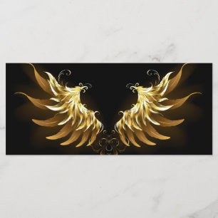 Golden Angel Vingar på svart bakgrund Meny