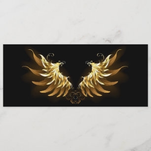 Golden Angel Vingar på svart bakgrund Meny