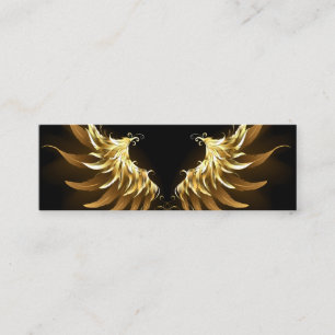 Golden Angel Vingar på svart bakgrund Mini Visitkort