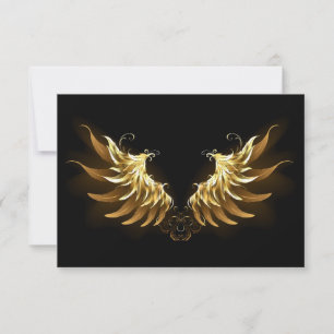 Golden Angel Vingar på svart bakgrund OSA Kort