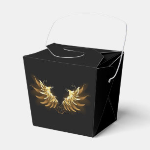Golden Angel Vingar på svart bakgrund Presentaskar