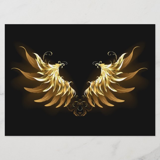 Golden Angel Vingar på svart bakgrund Program (Framsida)