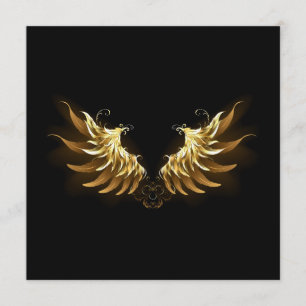 Golden Angel Vingar på svart bakgrund Program