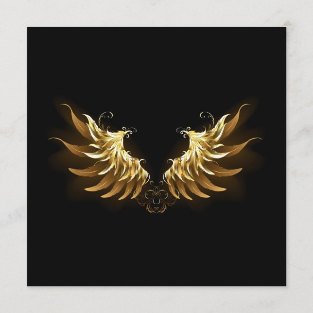 Golden Angel Vingar på svart bakgrund Program (Framsida)