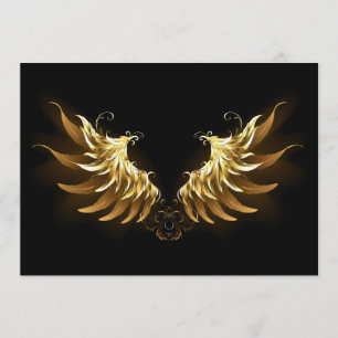 Golden Angel Vingar på svart bakgrund Program